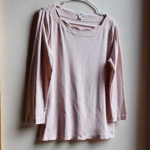 J. Crew Pink Scalloped Neckline Jersey Size Medium
